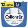 Cottonelle Ultra CleanCare Toilet Paper, Strong Bath Tissue, Septic-Safe, 12