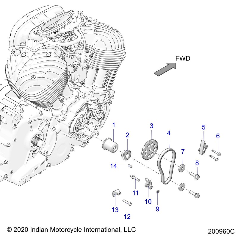 Indian Motorcycle Cam Chain Guide, Genuine OEM Part 3022494, Qty