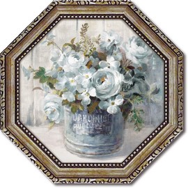 Upower Octagonal Mini Gel Art Frame Danhui Nai "Garden Blossom Blue 1" DN-02560 w19.5 x h19.5 cm