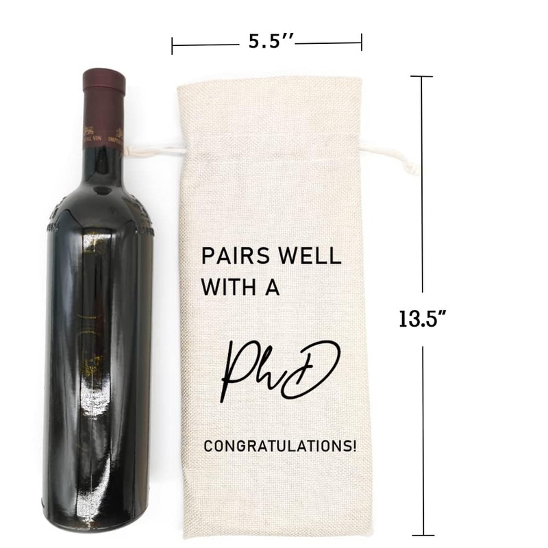 Graduation Wine Bag for Doctorate Degree, PhD, and Doctor, PhD