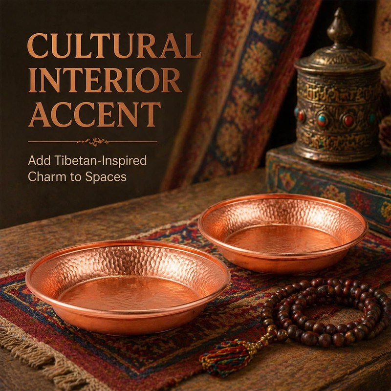 Gemejutor Copper Hammered Decorative Bowls, Set of 3, 11.4cm Versatile