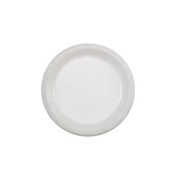 EcoQuality 7 inch Round White Plastic Salad Plates – Heavy-Duty