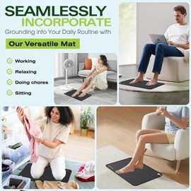 Copper Grounding Rod with 40ft Female Ground Cord, Portable Ground Rod Kit,Great for Grounded Earth Connected Products (Grounding Rod Kit with 24 * 16” Grounding Mat)