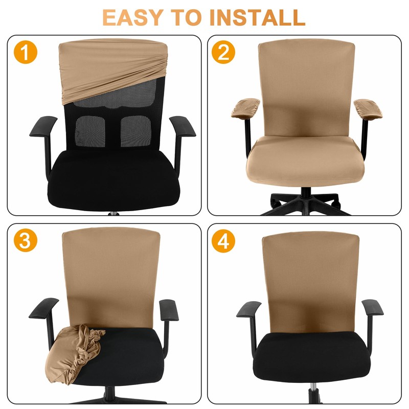Tallew 4 Pcs Office Chair Covers Set Computer Universal Protective