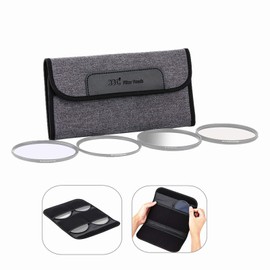 JJC 4 Pocket Neoprene Foldout Camera Lens Filter Pouch Filter Protect Case Bag Holder Wallet for 25mm 37mm 39mm 40.5mm 43mm 46mm 49mm 52mm 55mm 58mm UV CPL ND Filters