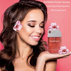 PeppyHands Hand Sanitizer, Hand Sanitizer Spray, Hydrating Spray for Hand, Portable Sanitizer spray Set ﻿for Travel Size, 500-Sprays Each Multi-Flavor (Mint.)