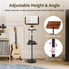Floor Book Stand with 2 Removable Trays, Adjustable Height Wood