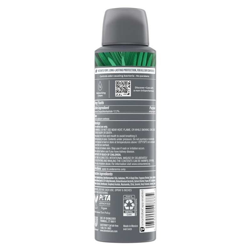 Dove Men+Care Dry Spray Antiperspirant Cedarwood + Tonka 4 Count