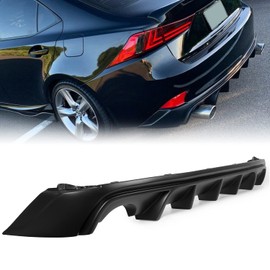 KUAFU Rear Bumper Lip Diffuser Compatible with 2014-2016 Lexus IS250 IS350 IS200T Spoiler Splitter F-Sport Style Black ABS Plastic