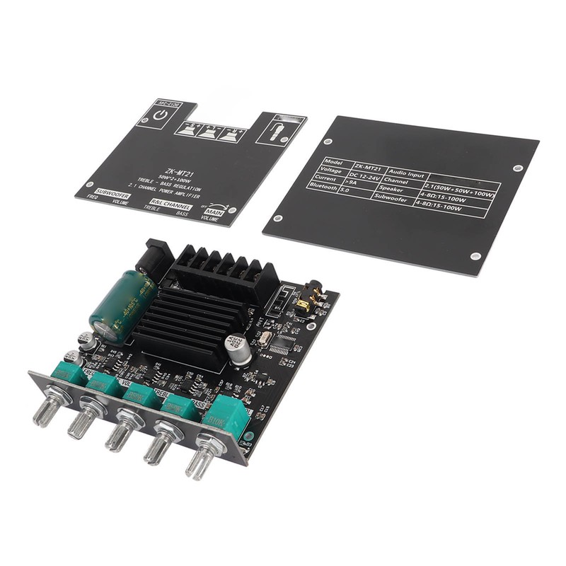 ZK MT21 Bluetooth Power Amplifier Board 2.1 Channel DC 12V‑24V