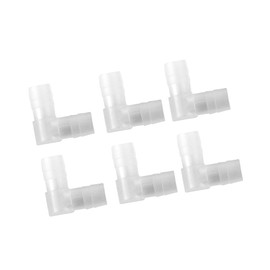 REPAIROCK 6 Pcs Automotive Vacuum Tubing Connector 90 Degree - Car 13/32" L Shaped Vacuum Tubing Connector Assortment 2 Way Vacuum Line Fittings - Plastic Transparent Auto Replacement Parts