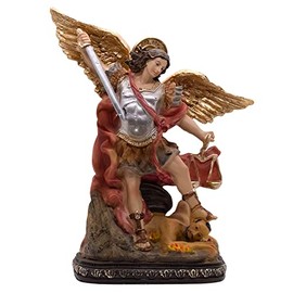 8" Saint Michael The Archangel Statue | Beautiful Christian Home Décor | Great Catholic Gift for First Holy Communion, Confirmation, Weddings, and Housewarming Multicolor