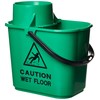 2Work Plastic Mop Bucket with Wringer 15 Litre Green 102946GN