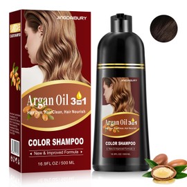 Fvquhvo Dark Red Wine Hair Dye Shampoo for Gray Coverage, Argan Oil Instant Hair Color Shampoo, Semi-Permanent Red Hair Shampoo, Long Lasting Red Hair Dye & Burgundy Hair Dye Shampoo