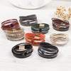 RIAH FASHION Bohemian Leatherette Wrap Multi Layer Statement Bracelet -