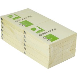 Q-Connect Quick Notes 76 x 76mm Yellow (12 Pack) KF10502