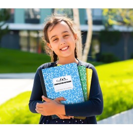 CLEENTABLE Composition Notebook 5 Pack, College Ruled Paper, Notebooks for School, School Comp Book, 9-3/4 x 7-1/2 Inches, 100 Sheets, 200 Pages Marble Covers (Blue)