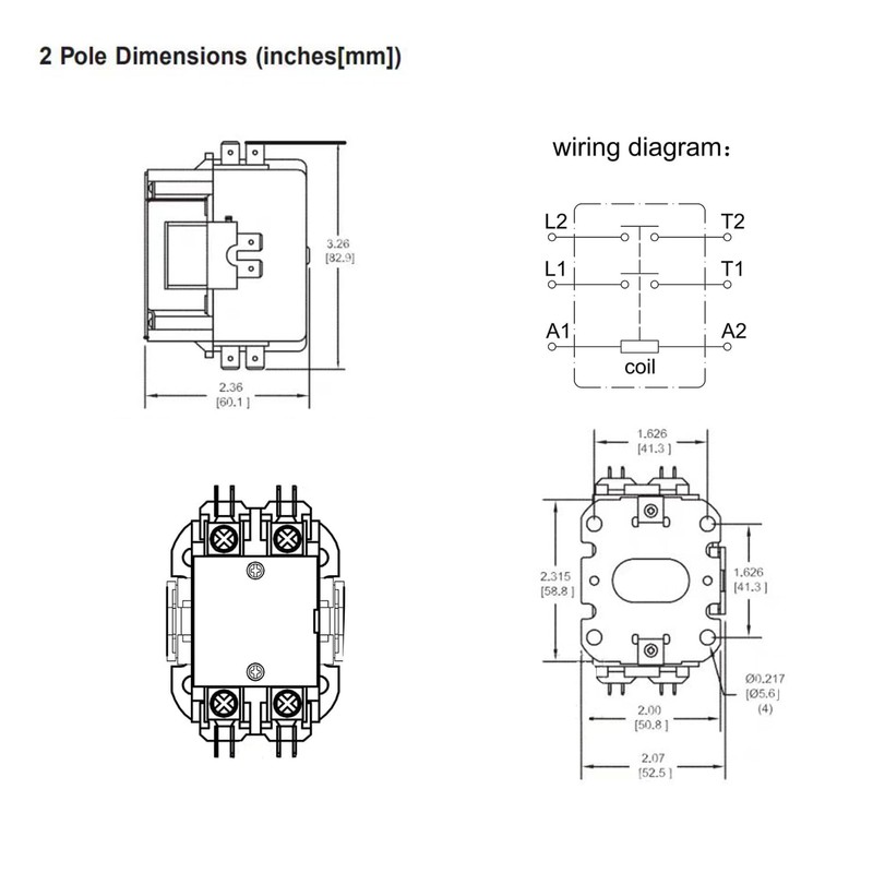 2 Poles 24V Coil FLA 40 Amp Definite Purpose Contactor