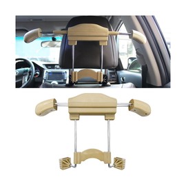 Bittwee Car Coat Hanger, Multifunctional Retractable Automotive Headrest Back Seat Coat Hanger Hook Organizer Holder for Clothes Coat Suit Jacket Shirts, Universal for SUV, Truck, RV（Beige）