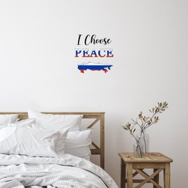 I Choose Peace Russia Notebook Home Decorations Wall Stickers International Flags Sailing Reusable Home Decals for Sofa Bumper Restaurant Tumblers Vinyl 18in