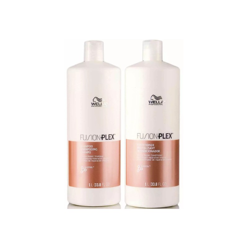 Wella FUSION PLEX Intense Repair Shampoo & Conditioner 33.8 oz/Liter