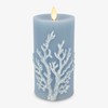 Luminara Embossed Coral Flameless LED Candle Moving Flame Pillar, Unscented