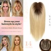 14 Inch Real Human Hair Toppers 4.7x5.1 Inch Lage Base