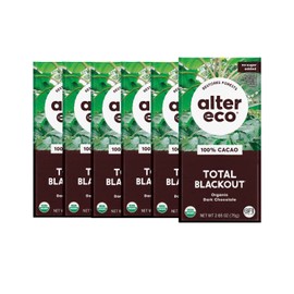 Alter Eco | Dark Chocolate Bars | Pure Dark Cocoa, Fair Trade, Organic, Non-GMO, Gluten Free (6-Pack Total Blackout)