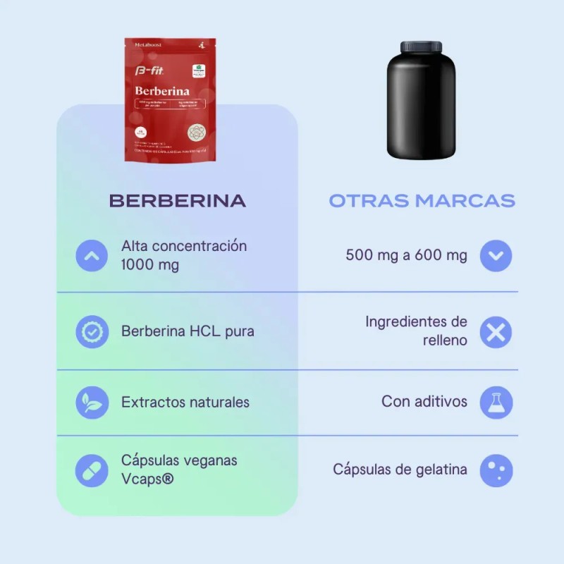 Fit Berberina 120 Cápsulas Veganas 1000mg Extracto Puro Berberis Aristata