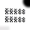 Nanlleve Squear Press on Nails for Women, Black and White