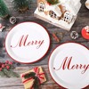 Whaline Merry Christmas Paper Plate Red White Disposable Party Plate