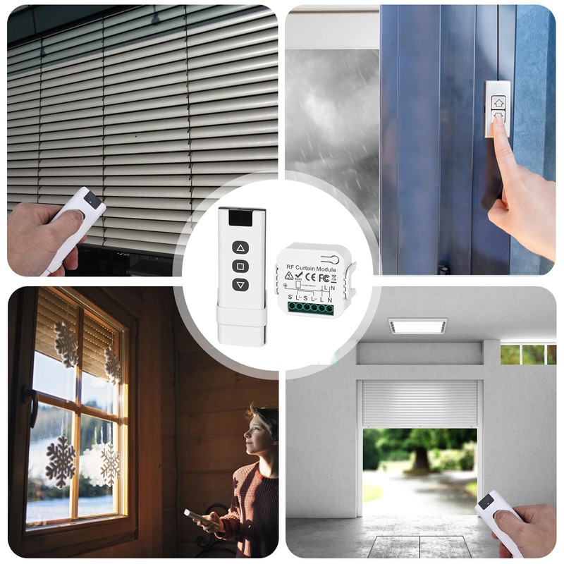 Wireless Roller Shutter Control Retrofit Set, Smart Blind Switch Compatible
