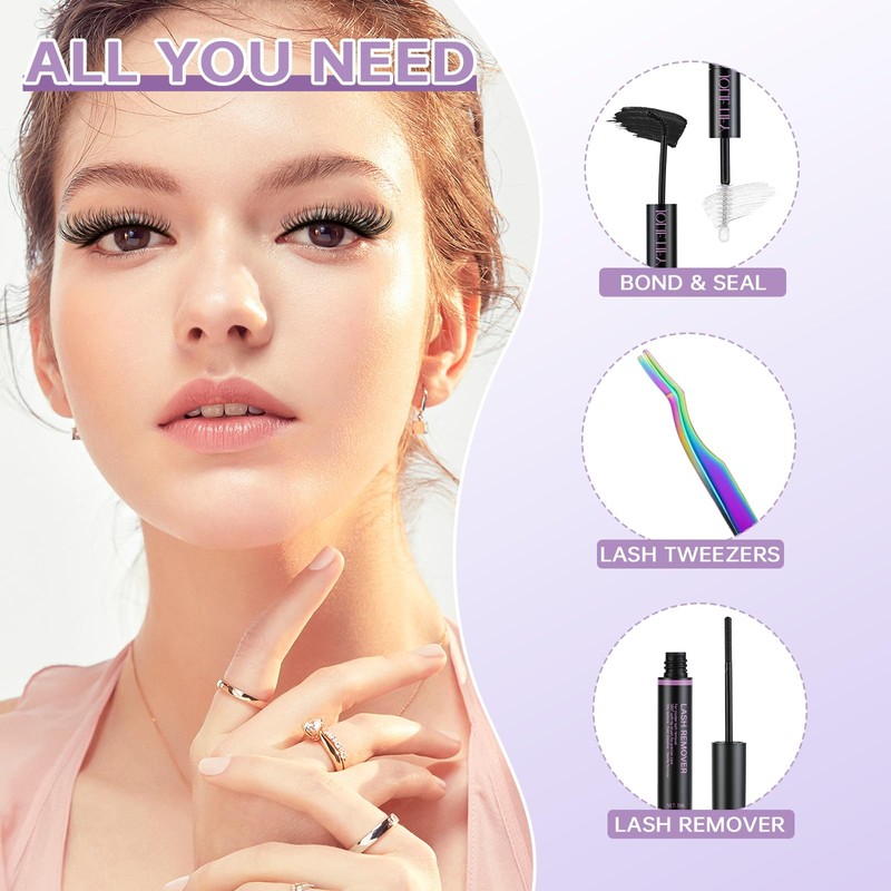 JOLIETIFY Lash Extension Kit, Dense Volume, Holo Luxe Edition, Faux