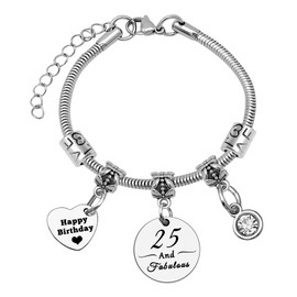 Mxrymvu 25th Birthday Gifts for Women Bracelet 25 Year Old Birthday Gifts Birthday Gift for 25 Year Old Female Happy 25th Birthday Gifts 25th Birthday Gift Ideas for Daughter Niece Girlfriend jewelry