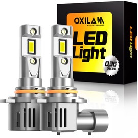 OXILAM 9012/HIR2 Fog Light Bulbs, 6500K Cool White, 6X Brighter than Halogen, IP68 Waterproof, Plug and Play, Pack of 2