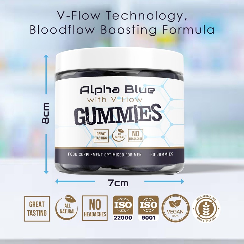 ALPHA BLUE WITH V-FLOW Alpha Blue with V-Flow Gummies, Bloodflow