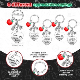 8 Pcs Teacher Appreciation Gifts Teacher Keychain Set for Women Thank You Gifts for Teachers Birthday Gifts for Teachers (Classic Style)