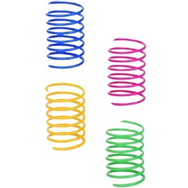 Fc'Noqgn 20 Stück Katzenspielzeug, farbenfrohe kreative Plastikspiralfedern, neuartiges Haustierspielzeug, farbenfrohe Spiralfederfedern, Spiralspielzeug für Katzen