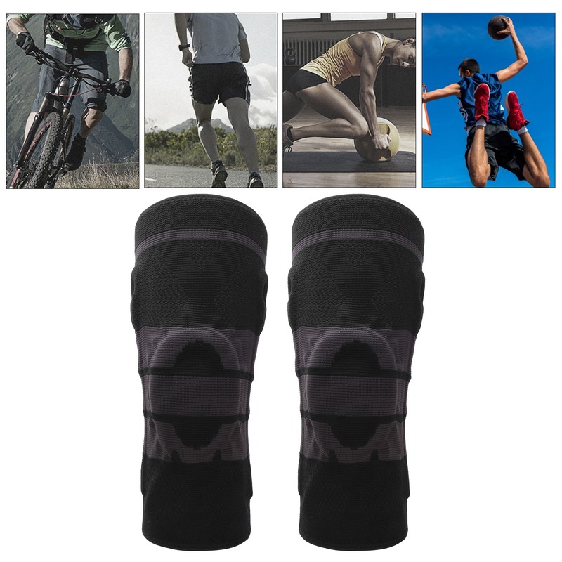 2Pcs Winter Knee Brace Protector Anti Slip Knee Compression Sleeve