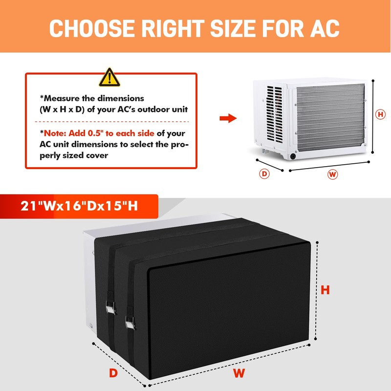 Window Air Conditioner Covers for Outside Unit for Winter Insulation,