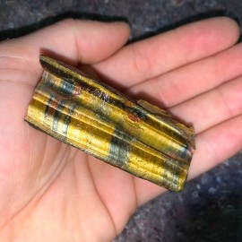 (1) Charged Gold/Blue Tiger Eye Rough Gemstone + A FREE Selenite Charging Stick