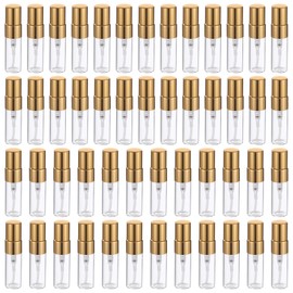 50 PCS Mini Spray Bottles, 3 ml Clear Glass Perfume Bottles, Portable Refillable Spray Containers, Fine Mist Spray Empty Essential Oil Spray Bottles, Fragrance Sample Atomizer for Home Travel