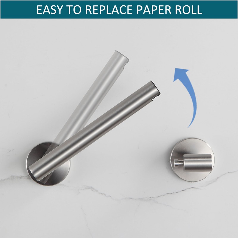 BVL Toilet Paper Holder Brushed Nickel Wall Mount Stainless Steel