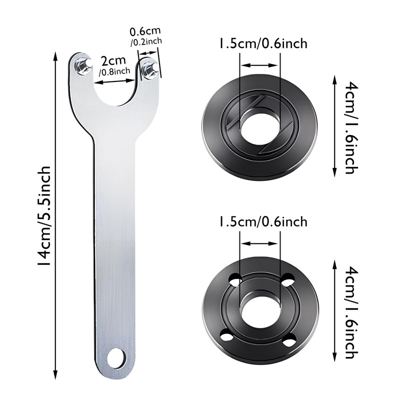 Angle Grinder Adjustable Spanner, 5/8" Angle Grinder Key, Inner and