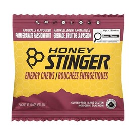 Masticable energético de maracuyá y granada orgánica Honey Stinger Sin gluten y sin cafeína para ejercicio, carrera y rendimiento Nutrición deportiva para el hogar y el gimnasio, antes y a mitad
