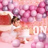 OuMuaMua Pink Balloons Light Pink Balloons Set, 62Pcs Metallic Pink