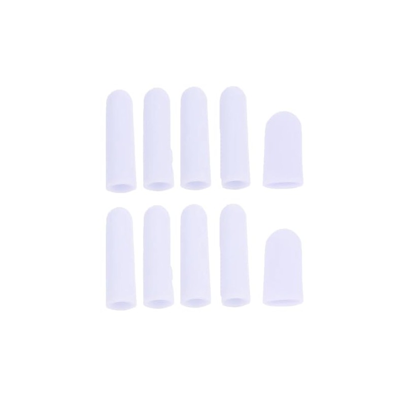 白色の指保護具 10 個（大 8 個 小 2 個） 柔らかく伸縮性あり 肌に優しいシリコン