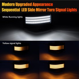 Tow Mirror Lights for F150 2015-2025 Sequential Turn Signal Marker Lamp