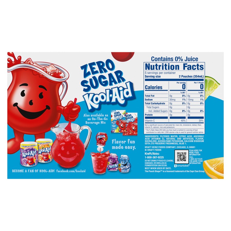 Kool-Aid Jammers Tropical Punch Zero Sugar Artificially Flavored Soft Drink,