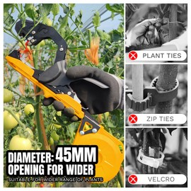 Cekegon Plant Tying Machine,Plant Vine Tying Machine Tool with 10000pcs Staples 20 Rolls Tape (Yellow)